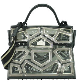 本物 デルヴォー DELVAUX タンペート グラディエーター 2WAY ショルダーバッグ ハンドバッグ PVC クリア シルバー バッグ 中古・