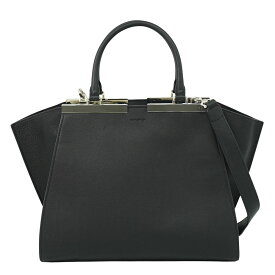 本物 フェンディ FENDI トロワジュール 2WAY ショルダーバッグ ハンドバッグ レザー ブラック 8BH279 バッグ 中古・
