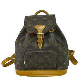 本物 ルイヴィトン LOUIS VUITTON LV ミニ モンスリ モノグラム リュックサック バックパック ブラウン M51137 ビトン バッグ 中古・