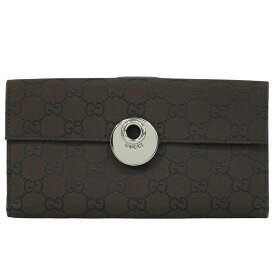 本物 グッチ GUCCI GGナイロン 長財布 ロングウォレット ブラウン 231835 財布 ウォレット 中古・