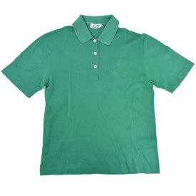 本物 エルメス HERMES コットン ポロシャツ 半袖 トップス グリーン レディース 衣類 洋服 中古・