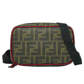 本物 フェンディ FENDI ズッカ ショルダーバッグ ポシェット PVC ブラウン 7AS122 Zucca バッグ 中古・