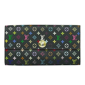 本物 ルイヴィトン LOUIS VUITTON LV ポルトフォイユ サラ モノグラム マルチカラー 長財布 ノワール ブラック M93747 ビトン 中古・