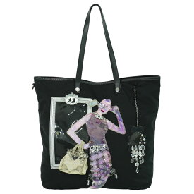 本物 プラダ PRADA ロボットコレクション ショルダーバッグ トートバッグ ナイロン ブラック マルチカラー バッグ 中古・