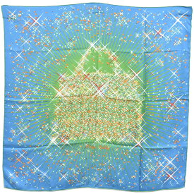 本物 エルメス HERMES スカーフカレ カレ90 Magic Kelly マジックケリー スカーフ ショール シルク ブルー グリーン マルチカラー 服飾小物 中古・