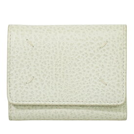 本物 メゾンマルジェラ Maison Margiela レザー 三つ折り 折財布 コンパクトウォレット ホワイト SA3UI0010 財布 ウォレット 中古・