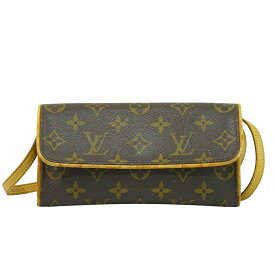 本物 ルイヴィトン LOUIS VUITTON LV ポシェットツイン PM モノグラム 2WAY ショルダーバッグ ブラウン M51854 ビトン バッグ 中古・