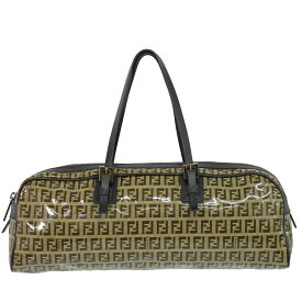 本物 フェンディ FENDI ズッキーノ ハンドバッグ PVC ブラウン 8BL006 Zucchino バッグ 中古・