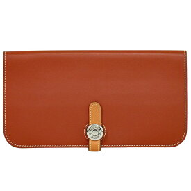 本物 エルメス HERMES ドゴン ヴォースイフト レザー 長財布 ロングウォレット □O刻 2011年 コーラルピンク系 財布 ウォレット 中古・