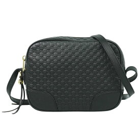 本物 グッチ GUCCI グッチシマ レザー ショルダーバッグ ポシェット ブラック 449413 バッグ 中古・