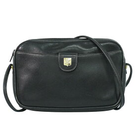 本物 セリーヌ CELINE レザー ショルダーバッグ ポシェット ブラック バッグ 中古・