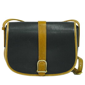 本物 セリーヌ CELINE レザー ショルダーバッグ ポシェット ブラック バッグ 中古・