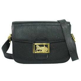 本物 セリーヌ CELINE 馬車金具 ショルダーバッグ レザー ブラック バッグ 中古・