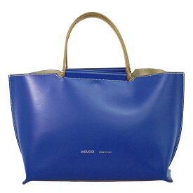 本物 イアクッチ IACUCCI レザー トートバッグ ハンドバッグ ブルー バッグ 中古・