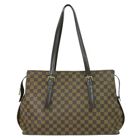 本物 ルイヴィトン LOUIS VUITTON LV チェルシー ダミエ エベヌ ショルダーバッグ トートバッグ ブラウン N51119 Chelsea ビトン バッグ 中古・