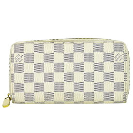 本物 ルイヴィトン LOUIS VUITTON LV 旧型 ジッピーウォレット ダミエ アズール 長財布 ホワイト グレー N60019 ビトン 財布 ウォレット 中古・