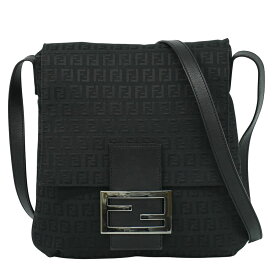 本物 フェンディ FENDI ズッキーノ ショルダーバッグ ポシェット キャンバス ブラック 8BT127 Zucchino バッグ 中古・