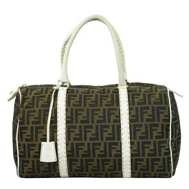 本物 フェンディ FENDI ズッカ ミニ ボストンバッグ ハンドバッグ PVC ブラウン Zucca バッグ 中古・