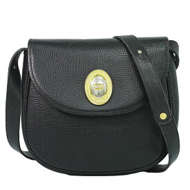 本物 クリスチャン ディオール Christian Dior レザー ショルダーバッグ ポシェット ブラック バッグ 中古・