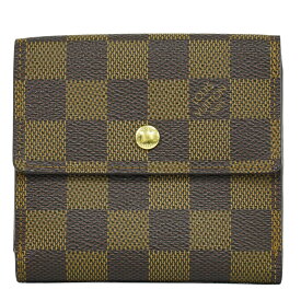 本物 ルイヴィトン LOUIS VUITTON LV ポルトフォイユ エリーズ ダミエ エベヌ 折財布 ブラウン N61654 ビトン 財布 ウォレット 中古・