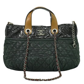 本物 シャネル CHANEL インザミックス ココマーク 2WAY ショルダーバッグ トートバッグ スパークルレザー パテントレザー ブラック ブラウン バッグ 中古・