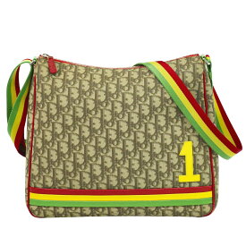 本物 クリスチャン ディオール Christian Dior トロッター ラスタ ショルダーバッグ ポシェット PVC ブラウン マルチカラー バッグ 中古・