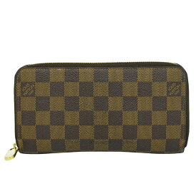 本物 ルイヴィトン LOUIS VUITTON LV ジッピーウォレット ダミエ エベヌ 長財布 ブラウン N60015 ビトン 財布 ウォレット 中古・