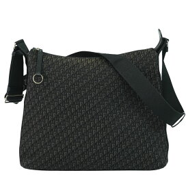 本物 クリスチャン ディオール Christian Dior トロッター ショルダーバッグ ポシェット キャンバス ブラック グレー Trotter バッグ 中古・