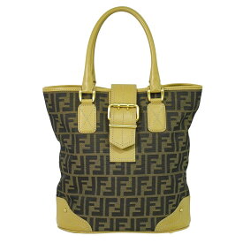 本物 フェンディ FENDI ズッカ バケツ トートバッグ ハンドバッグ キャンバス ブラウン 8BH091 Zucca バッグ 中古・