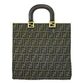 本物 フェンディ FENDI ズッカ トートバッグ ハンドバッグ キャンバス ブラウン Zucca バッグ 中古・