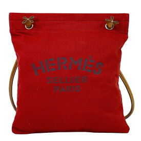 本物 エルメス HERMES サック アリーヌ MM ショルダーバッグ トートバッグ キャンバス レッド Aline バッグ 中古・