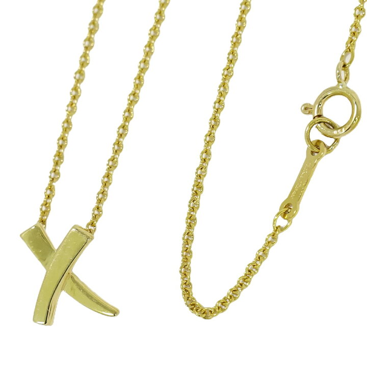 楽天市場】本物 ティファニー TIFFANY＆Co. X キス 750 YG ネックレス 