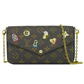 本物 ルイヴィトン LOUIS VUITTON LV ラブロック ポシェット フェリーチェ モノグラム ショルダーバッグ ブラウン マルチカラー M63999 ビトン バッグ 中古・