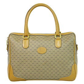 本物 グッチ GUCCI オールドグッチ マイクロGG ミニ ボストンバッグ ハンドバッグ PVC ブラウン バッグ 中古・