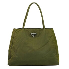 本物 プラダ PRADA ナイロン トートバッグ ハンドバッグ カーキ バッグ 中古・
