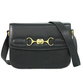 本物 セリーヌ CELINE レザー ショルダーバッグ ブラック バッグ 中古・