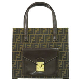 本物 フェンディ FENDI ズッカ ハンドバッグ キャンバス ブラウン Zucca バッグ 中古・