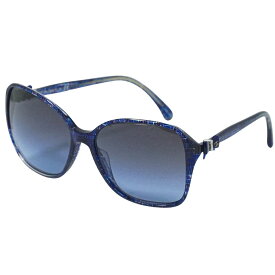 本物 シャネル CHANEL ココマーク リボン サングラス アイウェア プラスチック メタル ブルー シルバー金具 メガネ 眼鏡 服飾小物 中古・