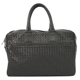 本物 ボッテガ ヴェネタ BOTTEGA VENETA イントレチャート ビジネスバッグ ハンドバッグ レザー ブラウン Intrecciato バッグ 中古・
