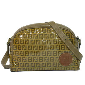 本物 フェンディ FENDI ズッキーノ ショルダーバッグ ポシェット PVC ブラウン Zucchino バッグ 中古・