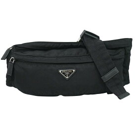 本物 プラダ PRADA ナイロン ウエストポーチ ウエストバッグ ボディバッグ ブラック バッグ 中古・