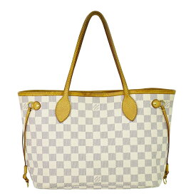 本物 ルイヴィトン LOUIS VUITTON LV 旧型 ネヴァーフル PM ダミエ アズール トートバッグ ホワイト グレー N51110 ビトン バッグ 中古・