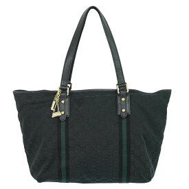 本物 グッチ GUCCI シェリーライン GGキャンバス トートバッグ ハンドバッグ ブラック 139260 Shelly Line バッグ 中古・