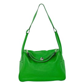 本物 エルメス HERMES リンディ 34 2WAY ショルダーバッグ ハンドバッグ □R刻 2014年 レザー グリーン Lindy バッグ 中古・