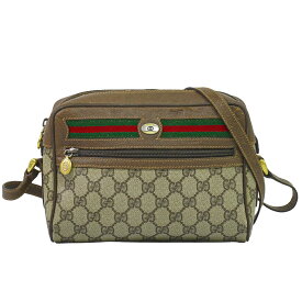 本物 グッチ GUCCI シェリーライン GGスプリーム ショルダーバッグ ポシェット ベージュ Shelly Line バッグ 中古・