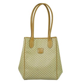 本物 セリーヌ CELINE マカダム ショルダーバッグ トートバッグ PVC ベージュ Macadam バッグ 中古・