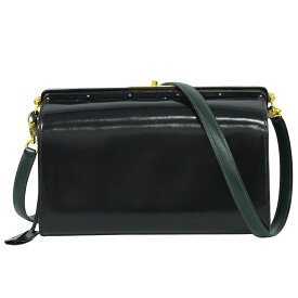 本物 エルメス HERMES レザー ショルダーバッグ ○K刻 1981年 ブラック バッグ 中古・