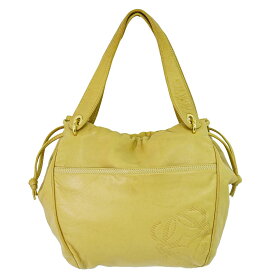 本物 ロエベ LOEWE アナグラム トートバッグ ハンドバッグ レザー ベージュ Anagram バッグ 中古・
