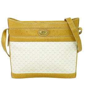 本物 グッチ GUCCI オールドグッチ マイクロGG ショルダーバッグ ポシェット PVC アイボリー ブラウン バッグ 中古・