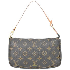本物 ルイヴィトン LV LOUIS VUITTON ポシェットアクセソワール モノグラム アクセサリーポーチ ハンドバッグ ブラウン M51980 ビトン バッグ 中古